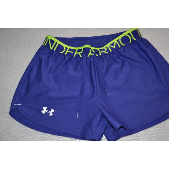 24217 Under Armor Lined Gym Shorts Workout Purple Polyester Size XS Womens - Picture 2 of 5